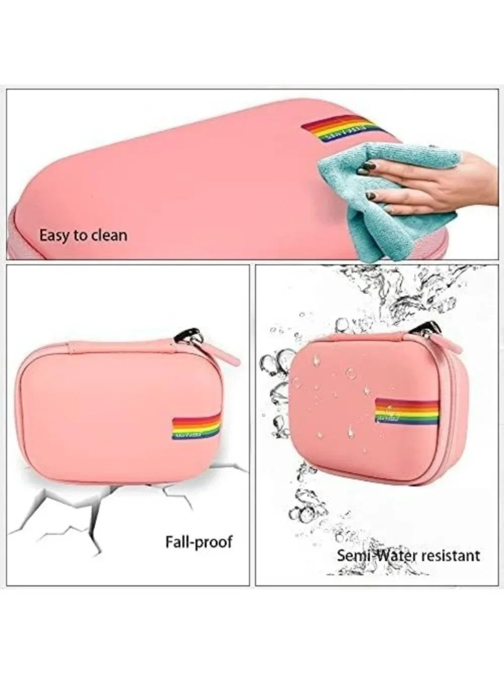 Pink Digital Camera Case – Compact Protective zip Travel Pouch, universal